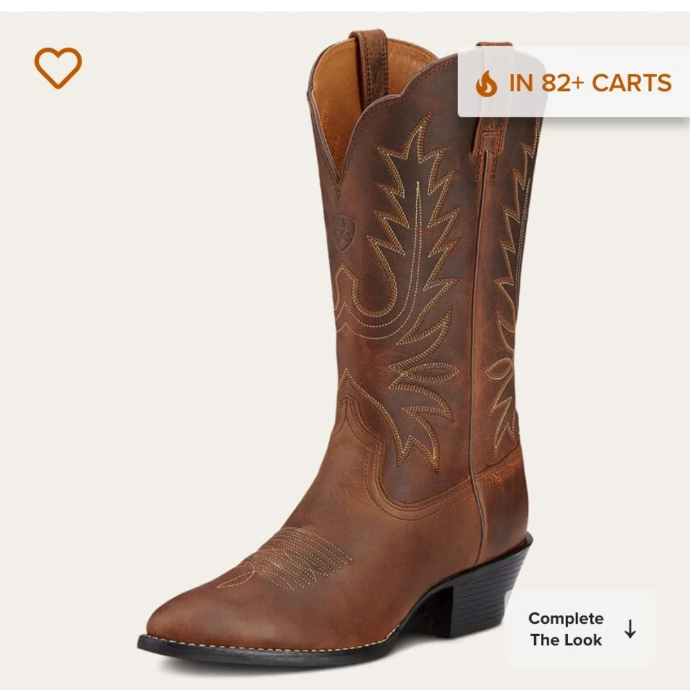 Ariat Chestnut Leather Cowboy Boots - Picture 1 of 5